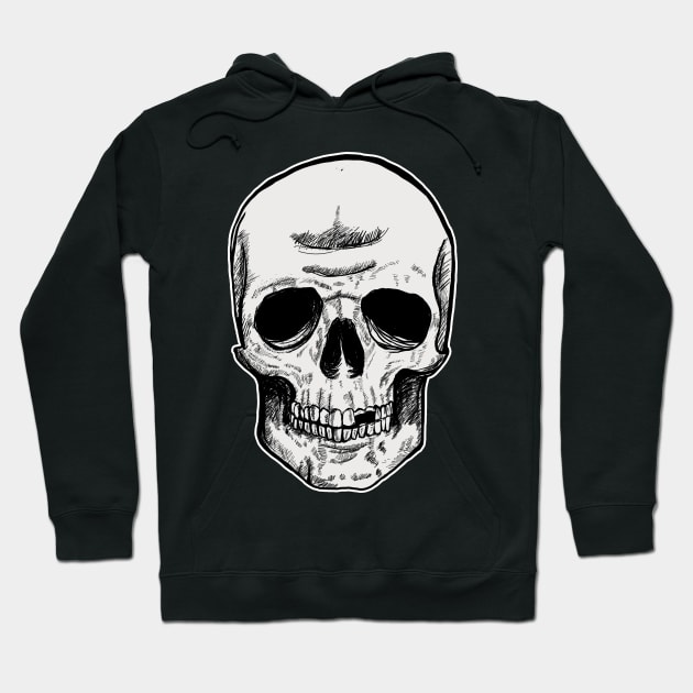 Skeleton Head Original Hoodie by DeathAnarchy